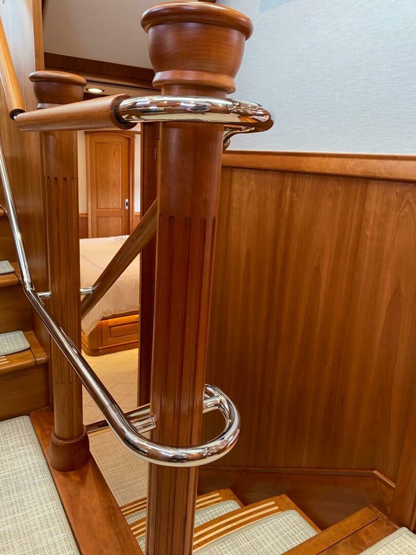 a brown vase on a stand aboard WHIRL AWAY Yacht for Sale