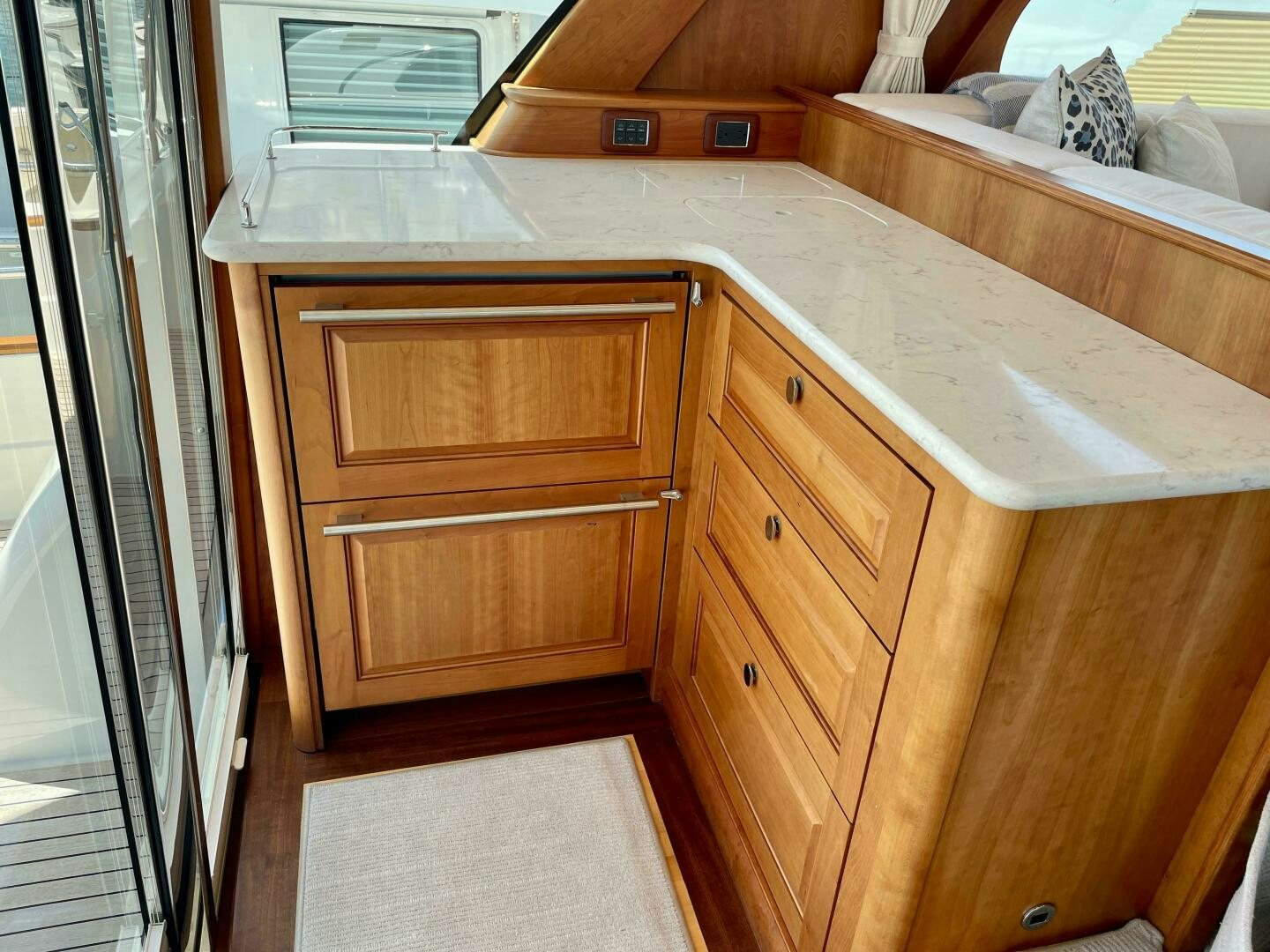 a cabinet with drawers aboard WHIRL AWAY Yacht for Sale