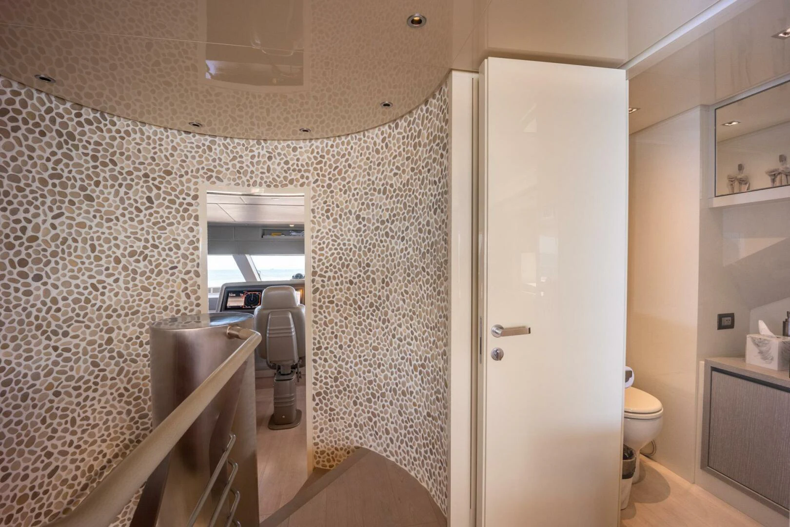 a bathroom with a sink and a toilet aboard PHOENIX Yacht for Sale