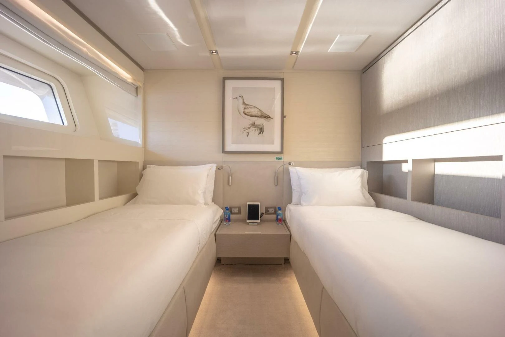 a room with two beds aboard PHOENIX Yacht for Sale