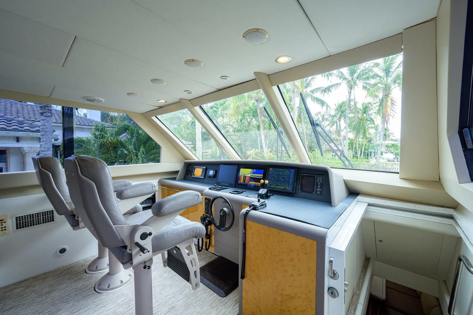 a room with a desk and chairs aboard LOST TEXAN Yacht for Sale
