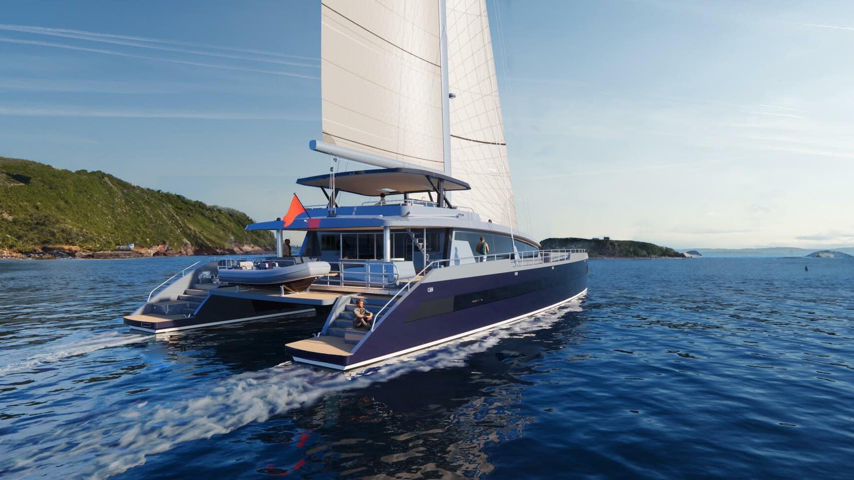 a boat on the water aboard CUSTOM 107 CATAMARAN Yacht for Sale