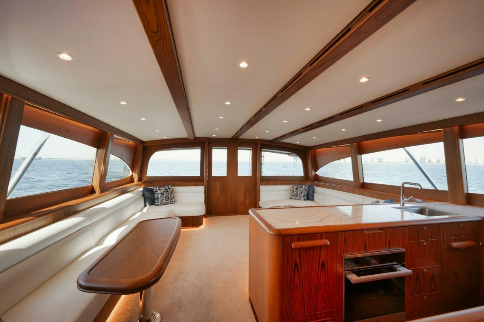 a room with a sink and cabinets aboard HULLBILLY Yacht for Sale