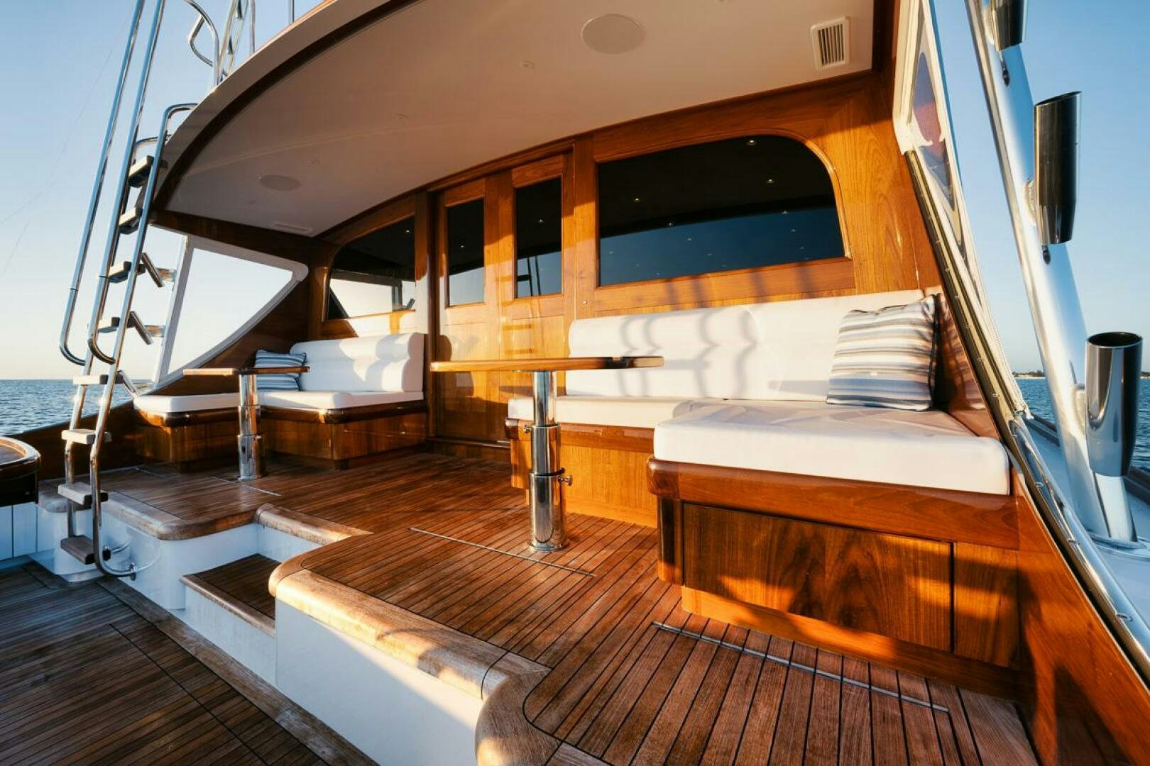 a bed in a room aboard HULLBILLY Yacht for Sale