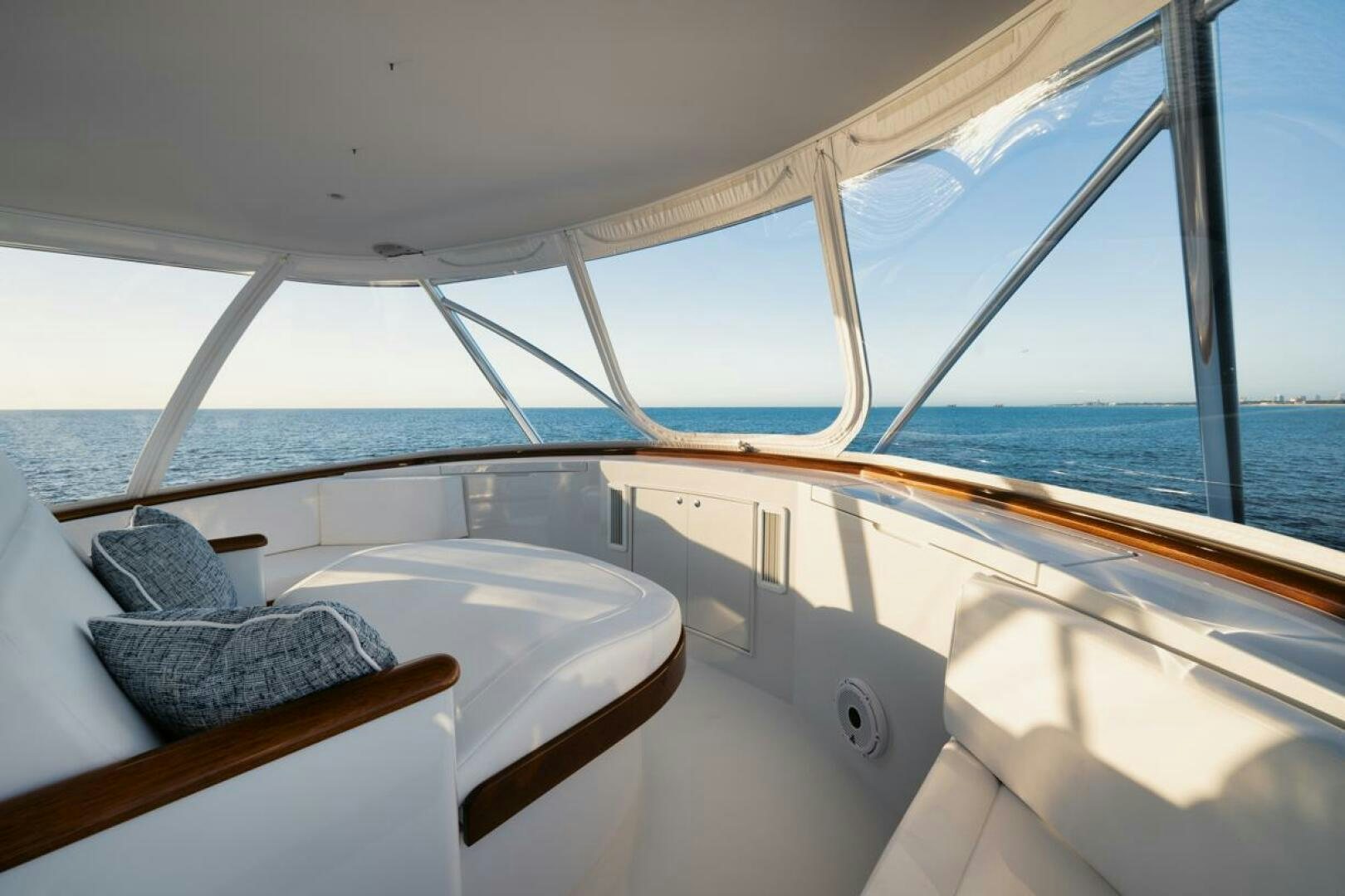 a large white boat on a body of water aboard HULLBILLY Yacht for Sale
