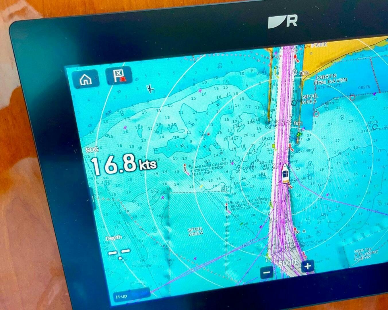 a close-up of a map aboard FAIRYTALE Yacht for Sale