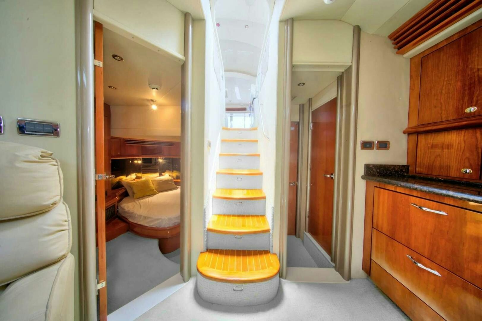 a bathroom with a ladder aboard FAIRYTALE Yacht for Sale