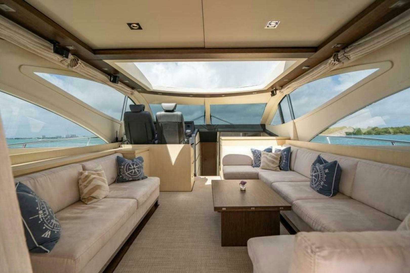 inside of a car aboard EQUINOX Yacht for Sale