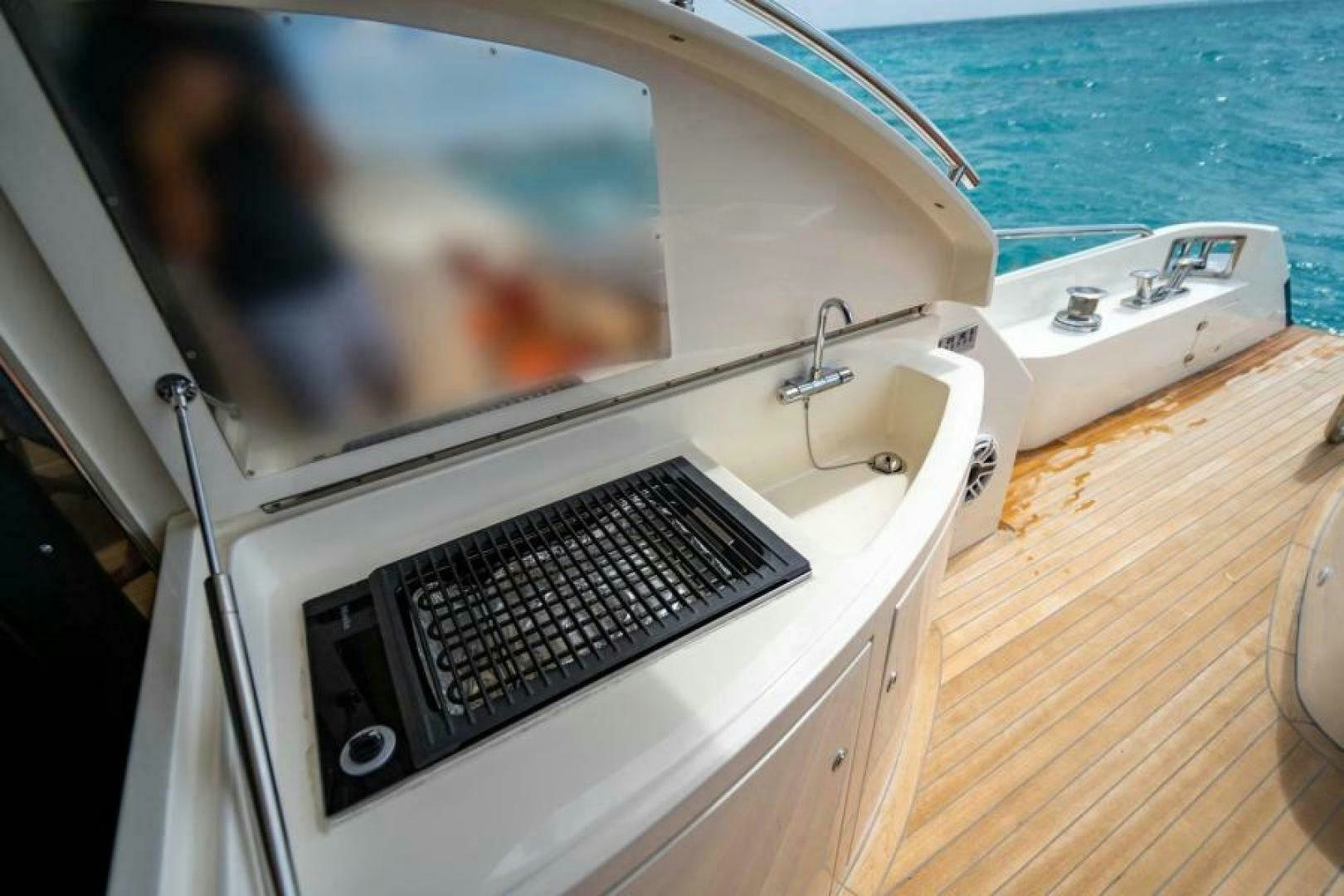 a boat with a television on the front aboard EQUINOX Yacht for Sale