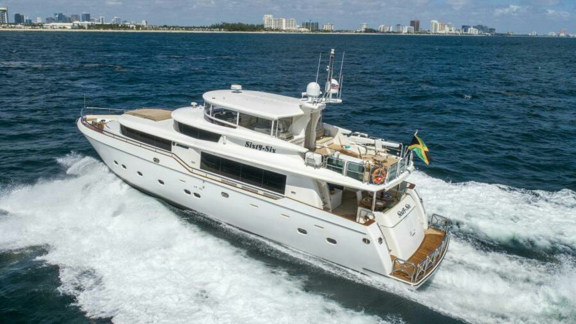 a boat on the water aboard SIXTY SIX Yacht for Sale