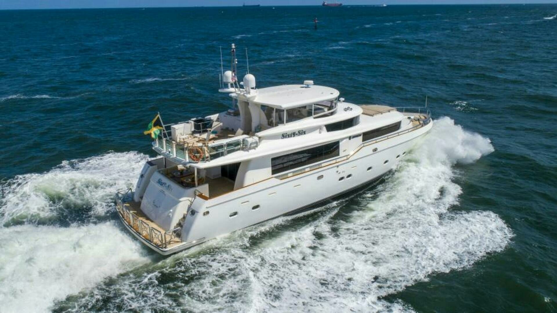 a boat on the water aboard SIXTY SIX Yacht for Sale