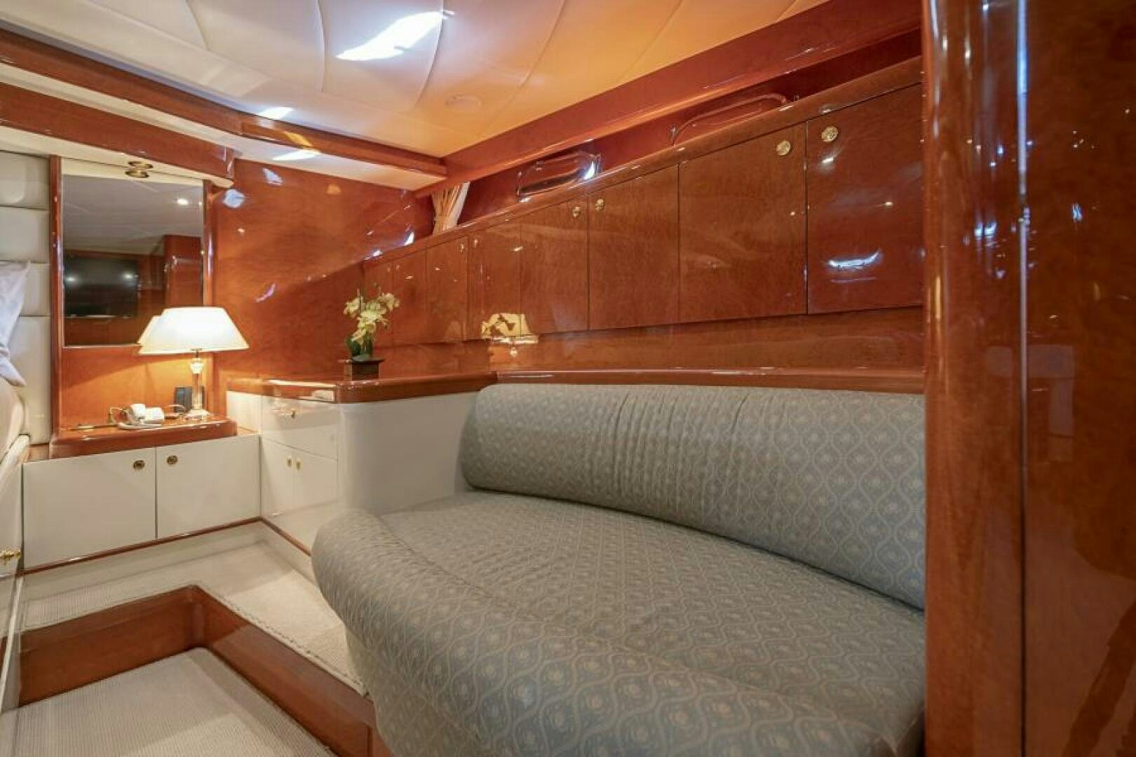 a bed in a room aboard SIXTY SIX Yacht for Sale