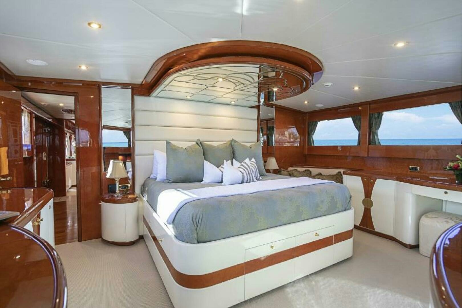 a bed in a room aboard SIXTY SIX Yacht for Sale