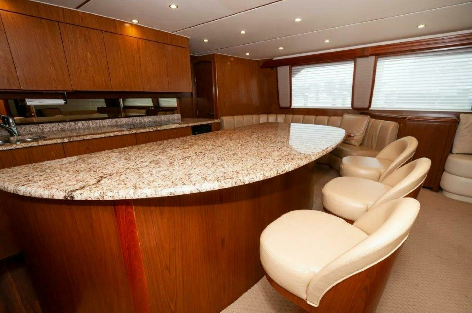 a large kitchen with a large island aboard BAREFOOT DRIVE Yacht for Sale