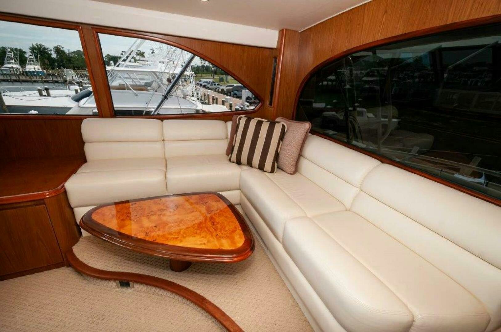 a couch in a car aboard BAREFOOT DRIVE Yacht for Sale