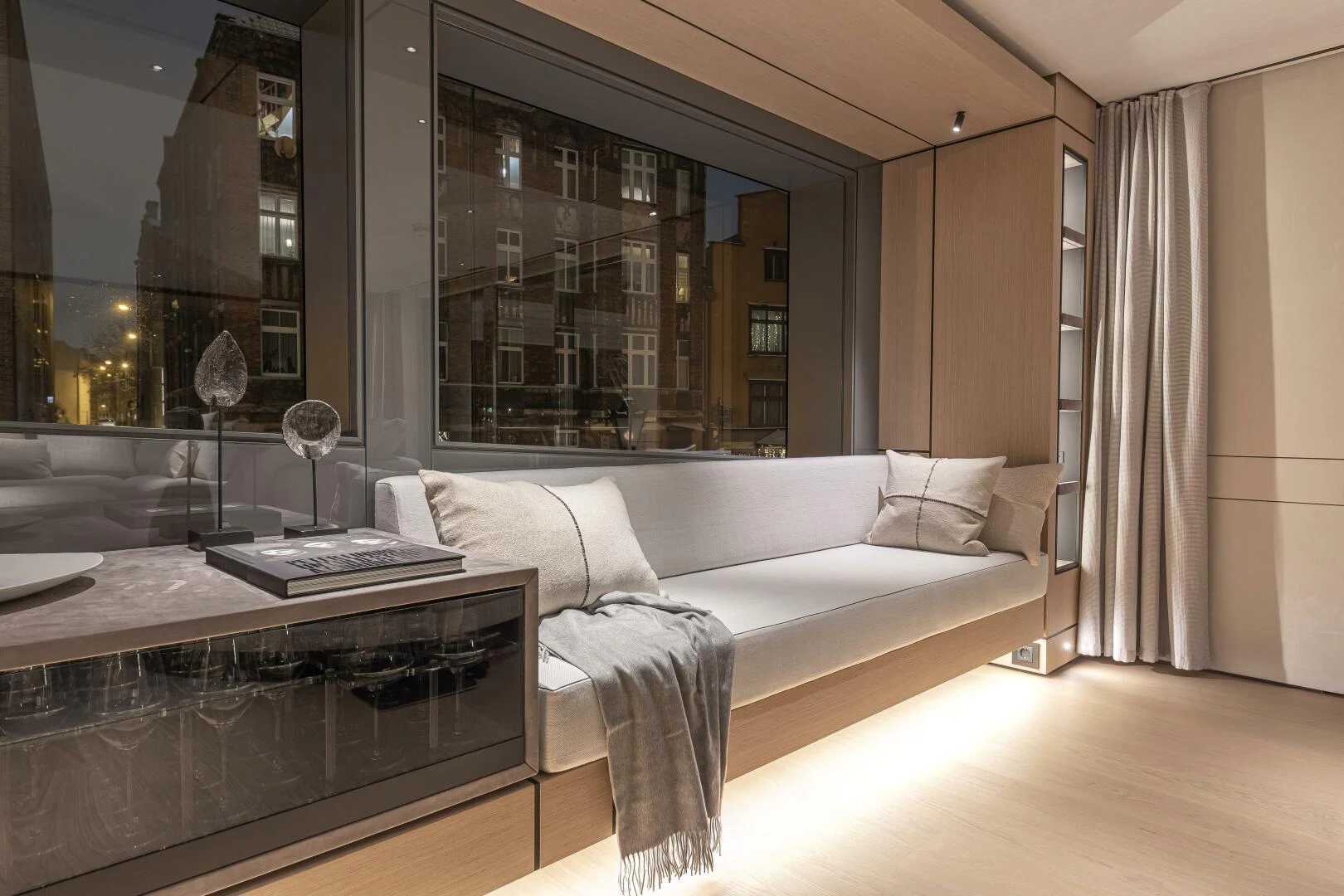 a modern bedroom with a bed aboard CONRAD C144S HULL 4 Yacht for Sale