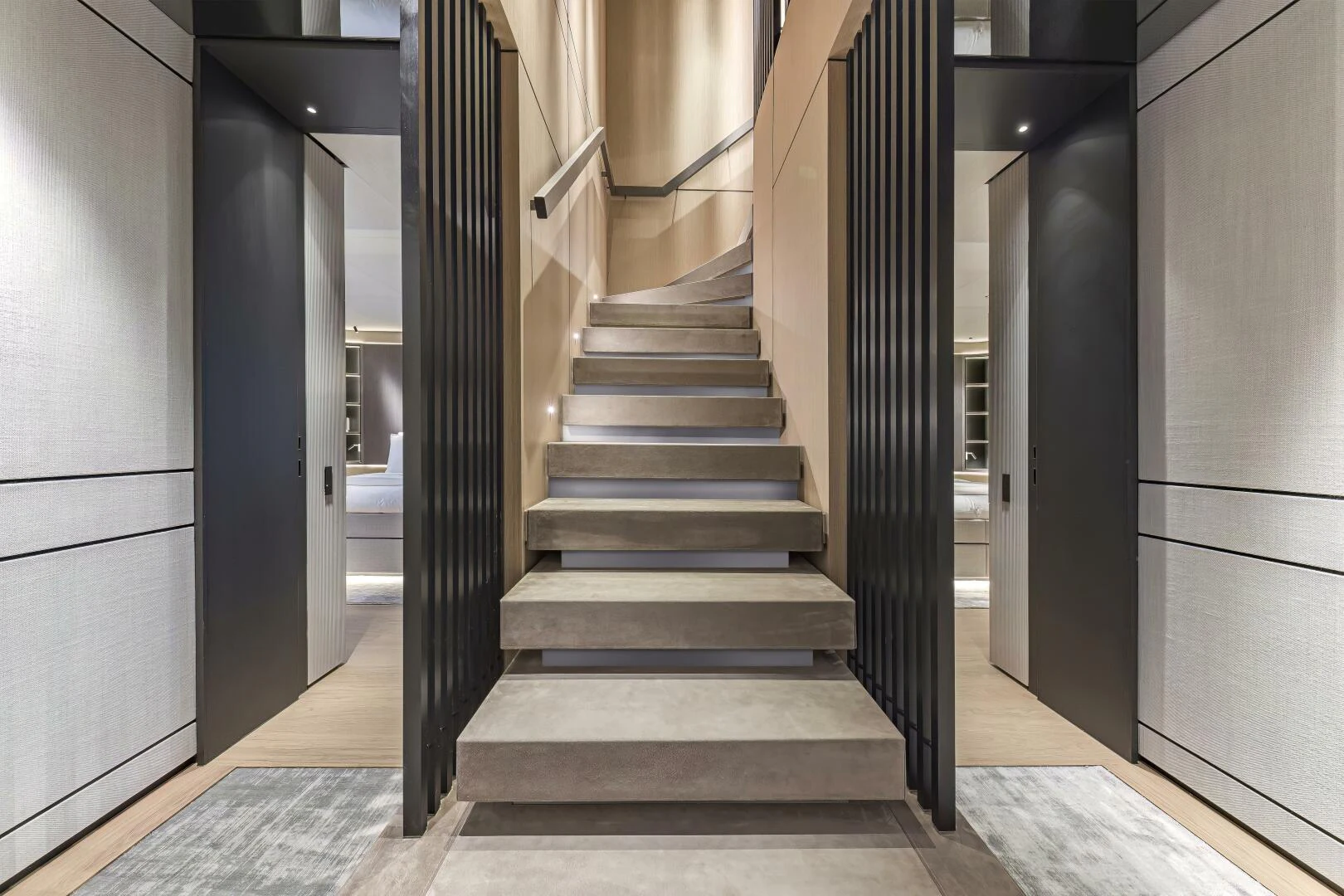 a set of stairs leading up to a building aboard CONRAD C144S HULL 4 Yacht for Sale