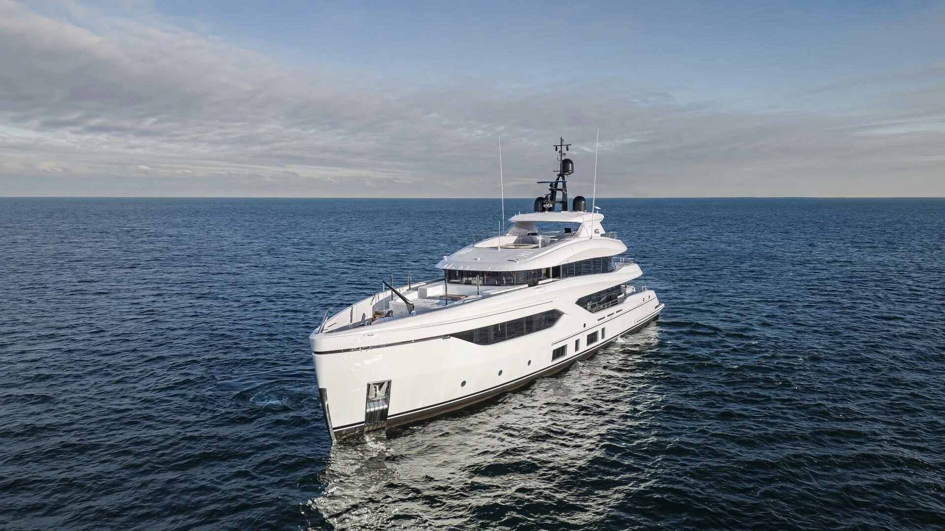 a white boat in the water aboard CONRAD C144S HULL 4 Yacht for Sale