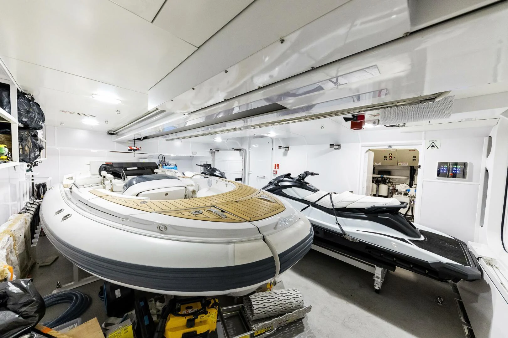 a room with a large white tank aboard CONRAD C144S HULL 4 Yacht for Sale