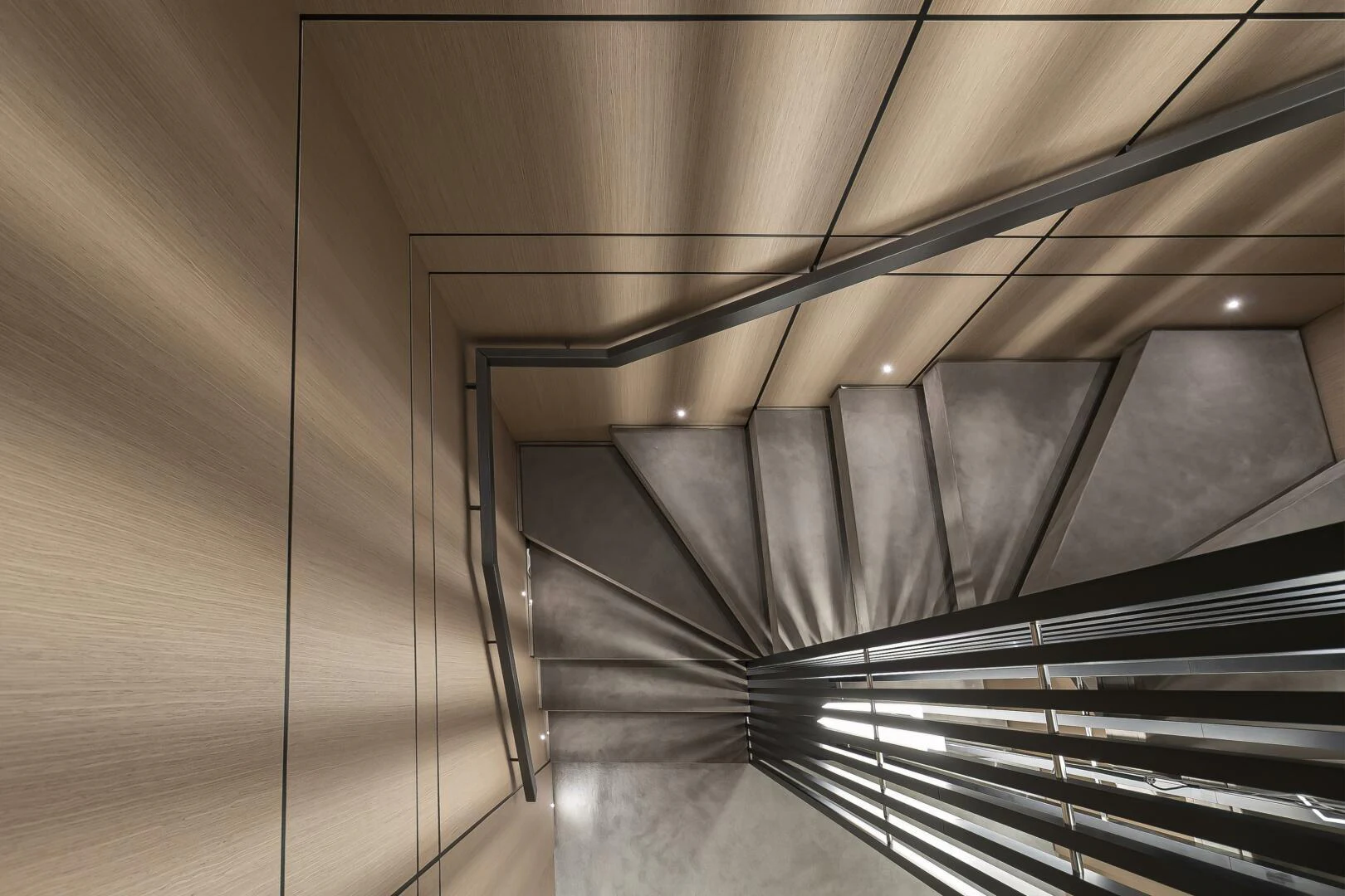 a close-up of a staircase aboard CONRAD C144S HULL 4 Yacht for Sale