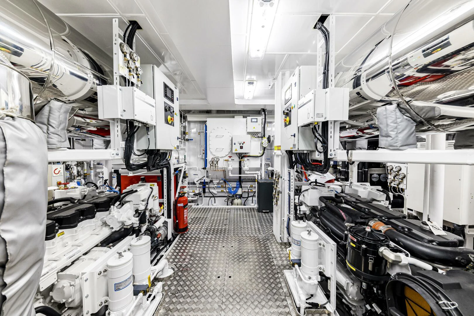 a room with machinery aboard CONRAD C144S HULL 4 Yacht for Sale