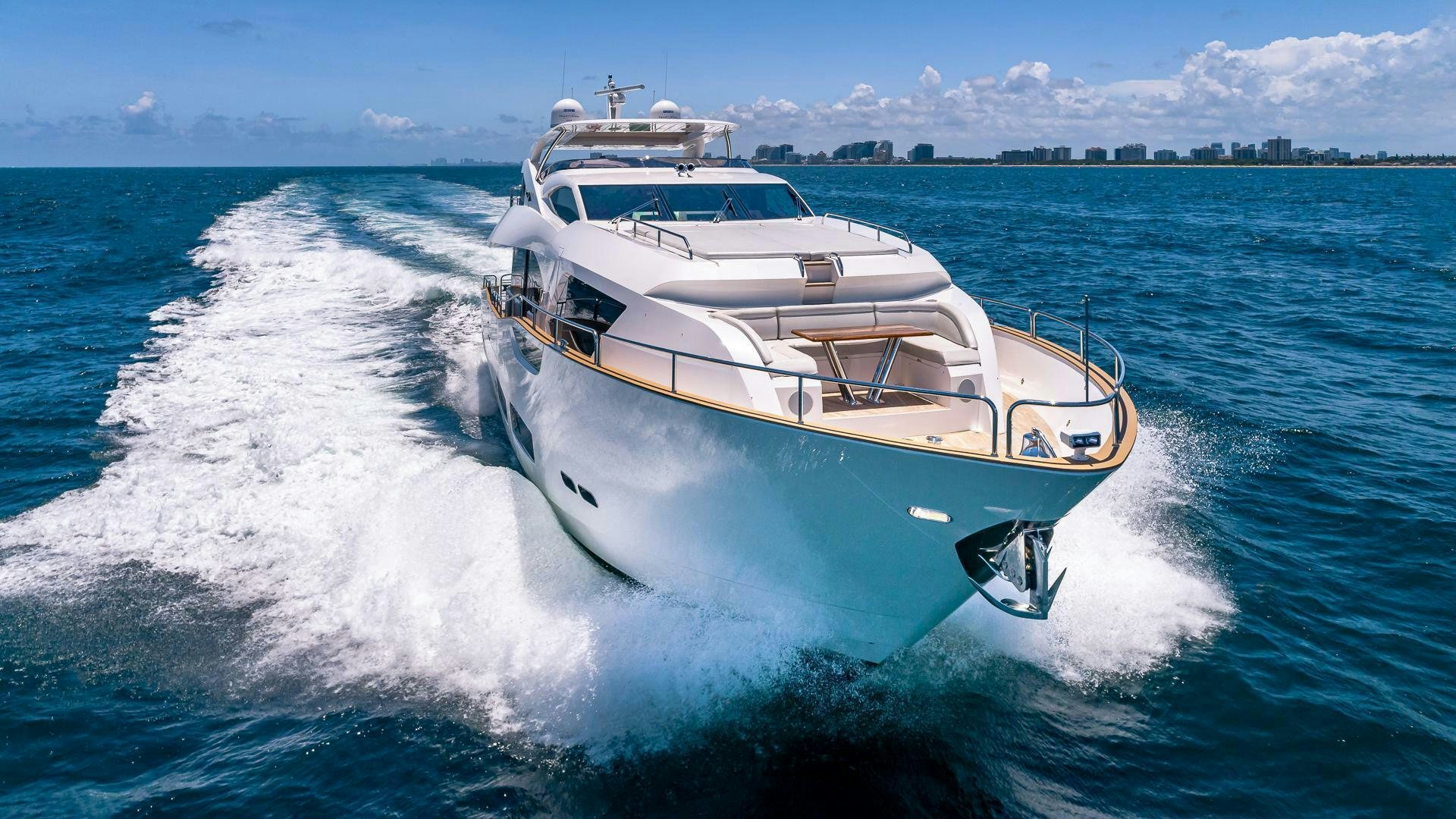a boat on the water aboard MIRRACLE Yacht for Sale