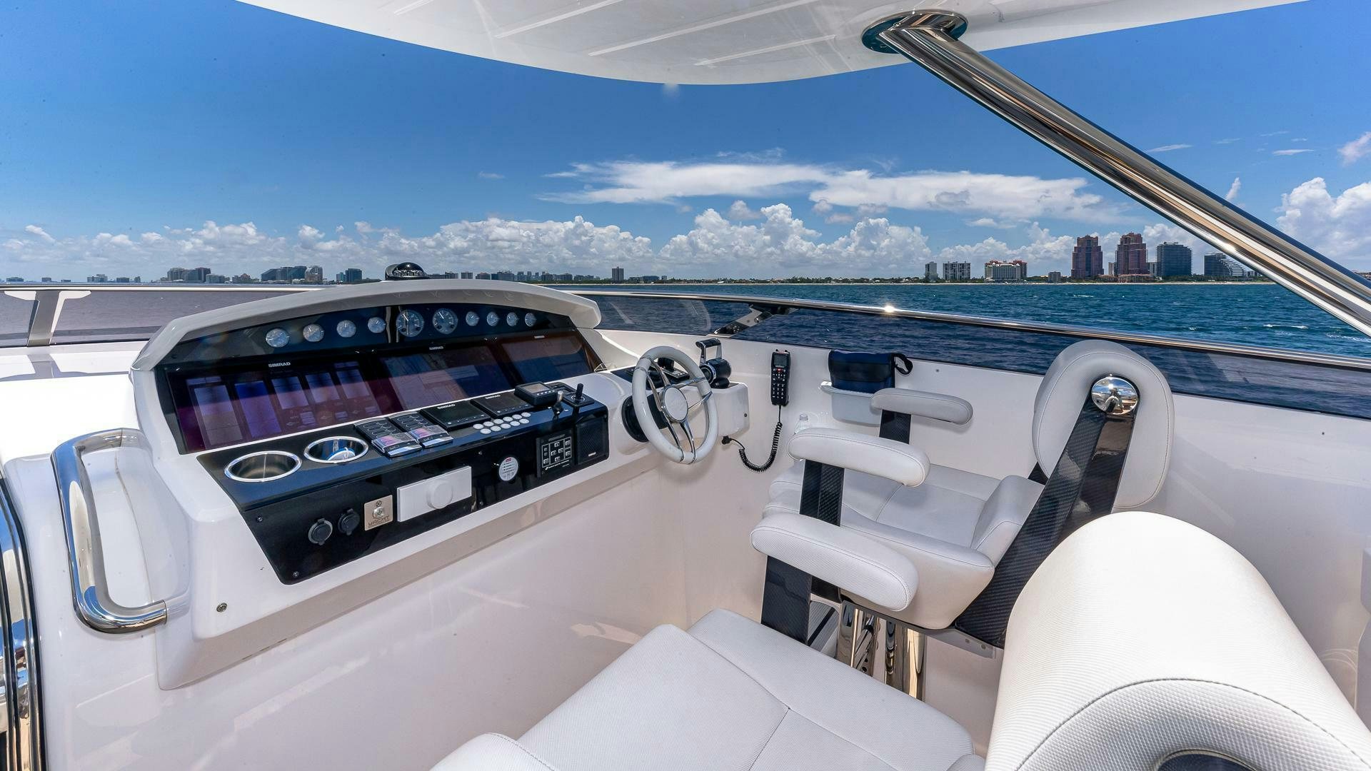 the inside of a car aboard MIRRACLE Yacht for Sale