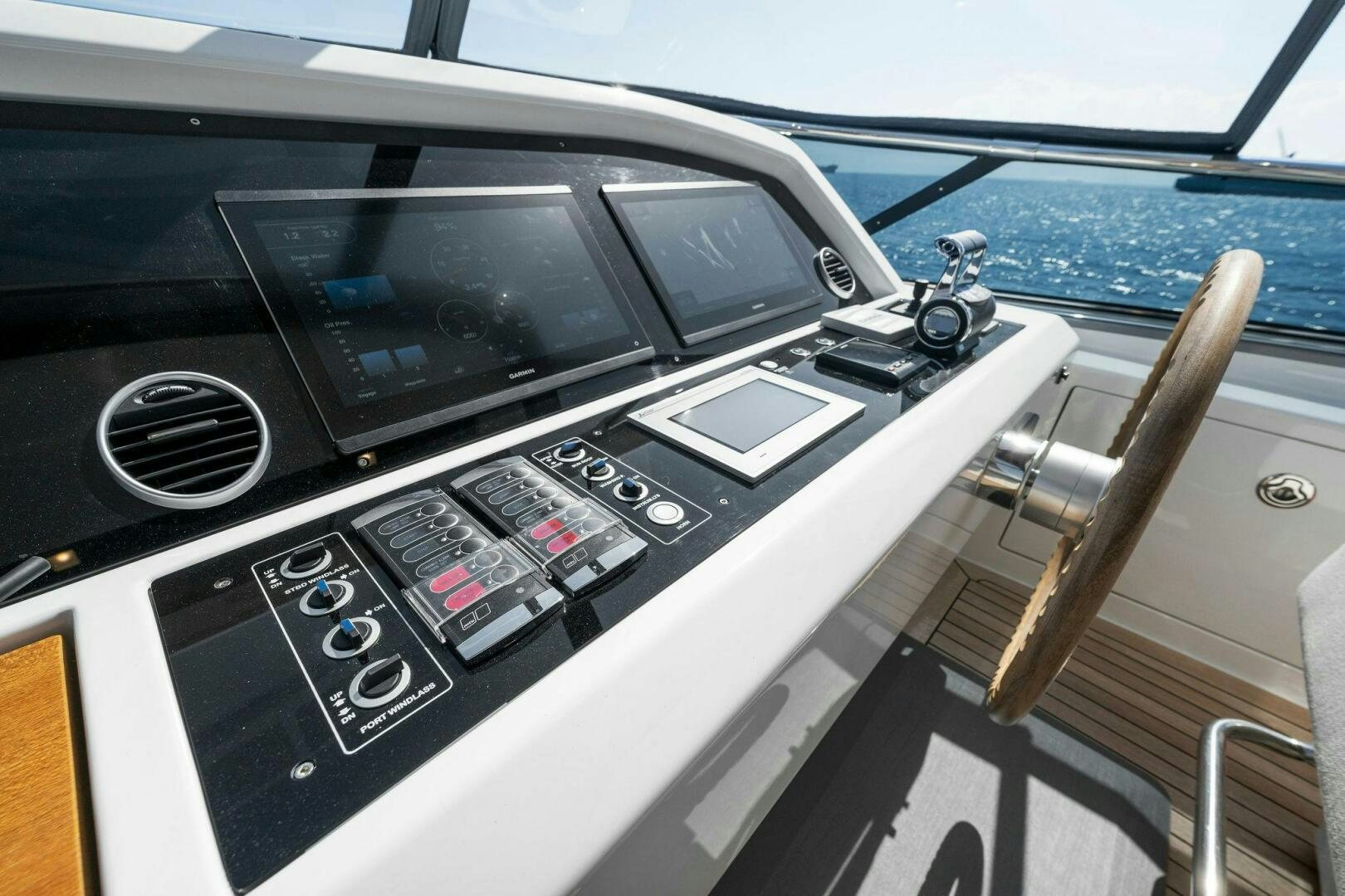 the inside of a car aboard SORI SAN LORENZO Yacht for Sale