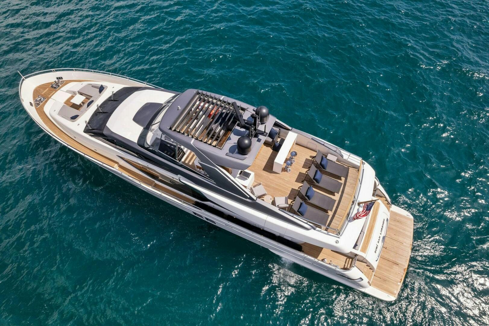 a high angle view of a ship aboard SORI SAN LORENZO Yacht for Sale