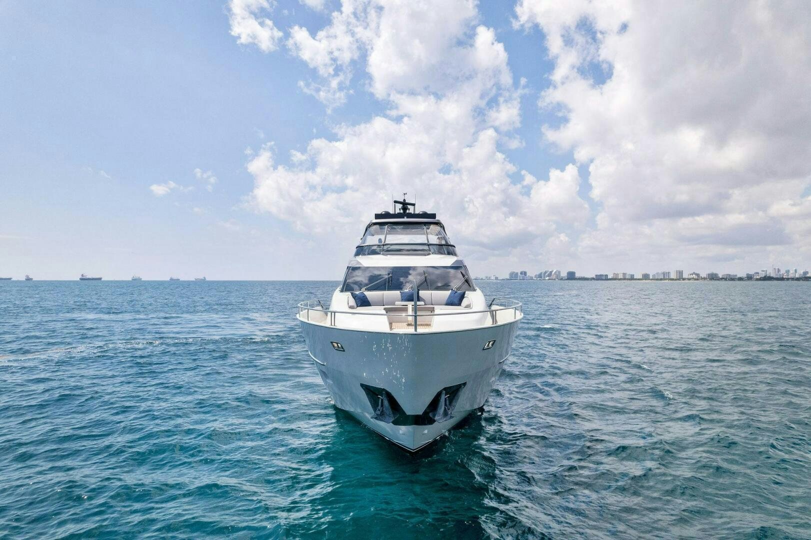 a white boat in the water aboard SORI SAN LORENZO Yacht for Sale