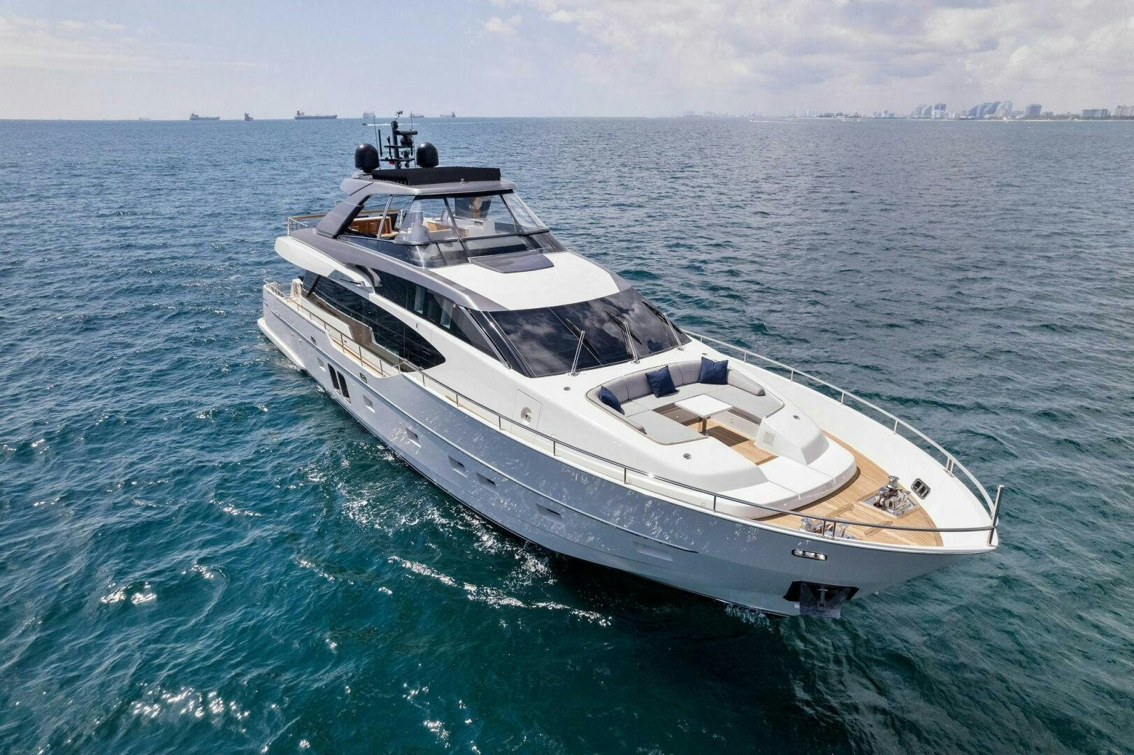 a white boat in the water aboard SORI SAN LORENZO Yacht for Sale