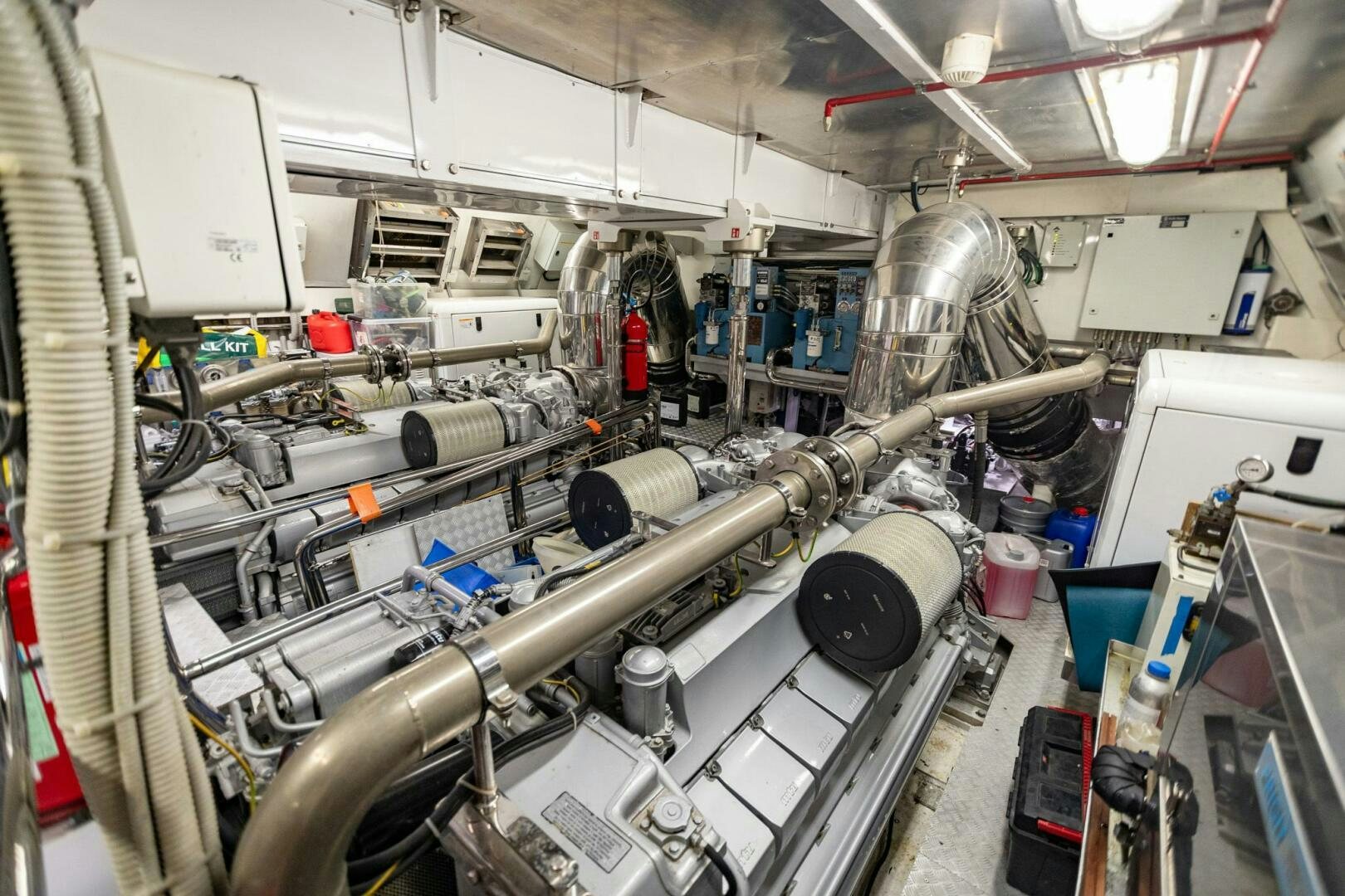 a room with machinery aboard 1K Yacht for Sale