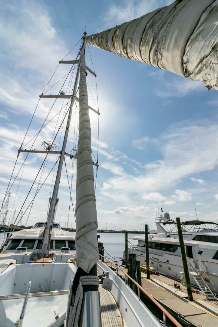 a boat docked at a pier aboard MITSEAAH Yacht for Sale