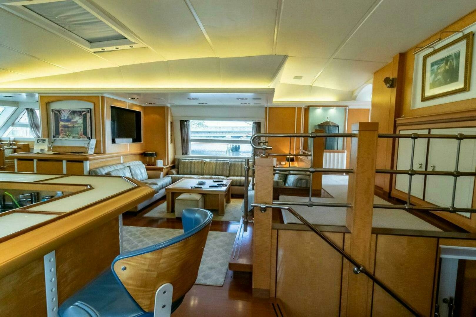 a room with bunk beds and a couch aboard MITSEAAH Yacht for Sale