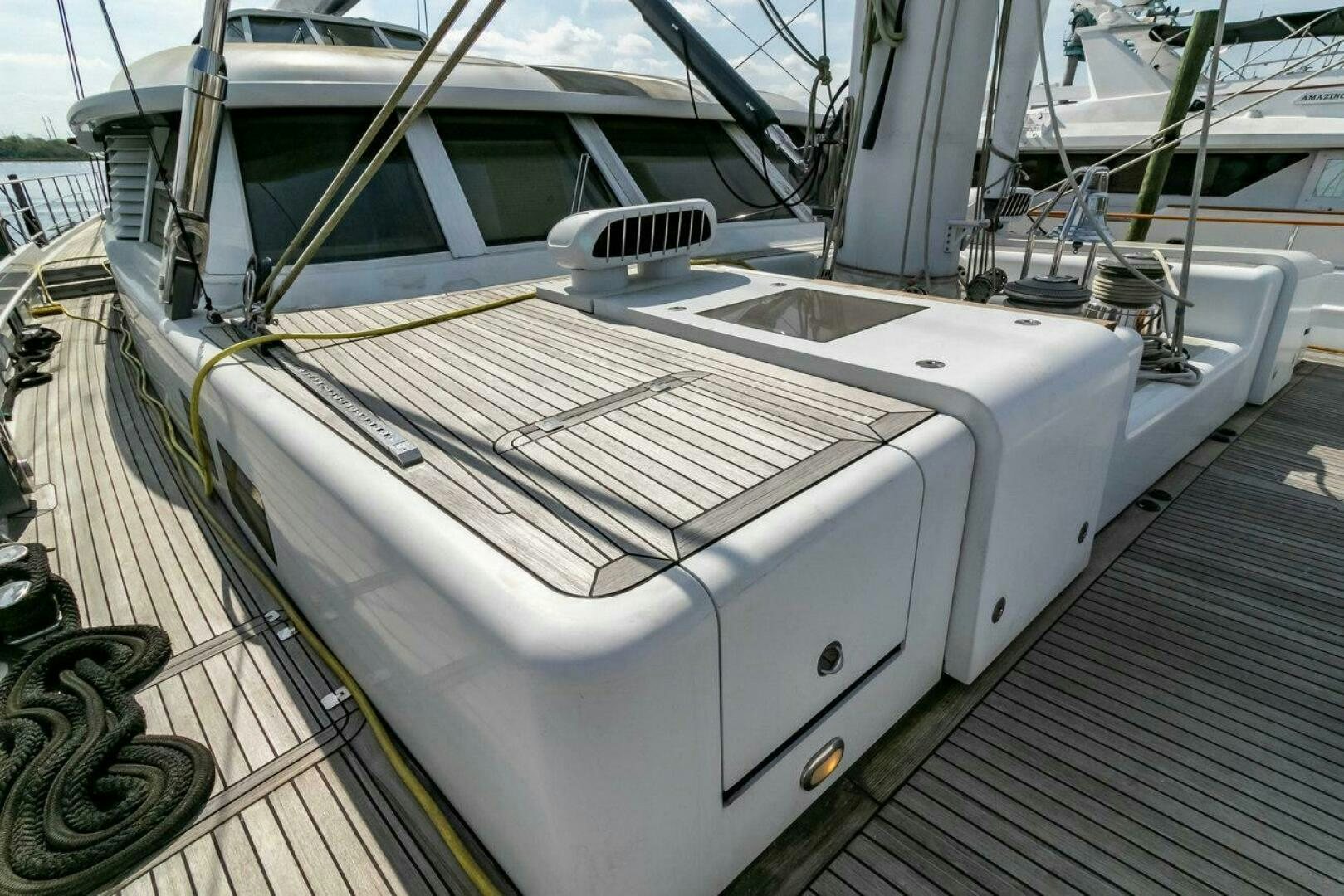 a large white boat aboard MITSEAAH Yacht for Sale