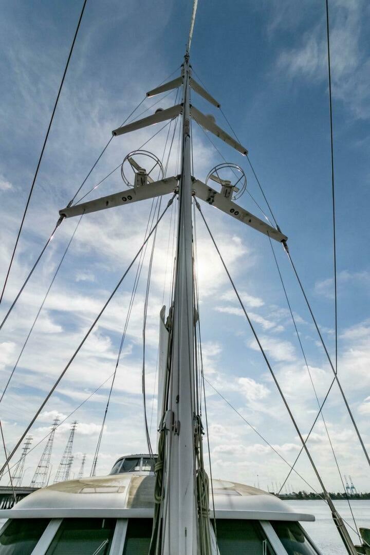 a boat with a large antenna aboard MITSEAAH Yacht for Sale