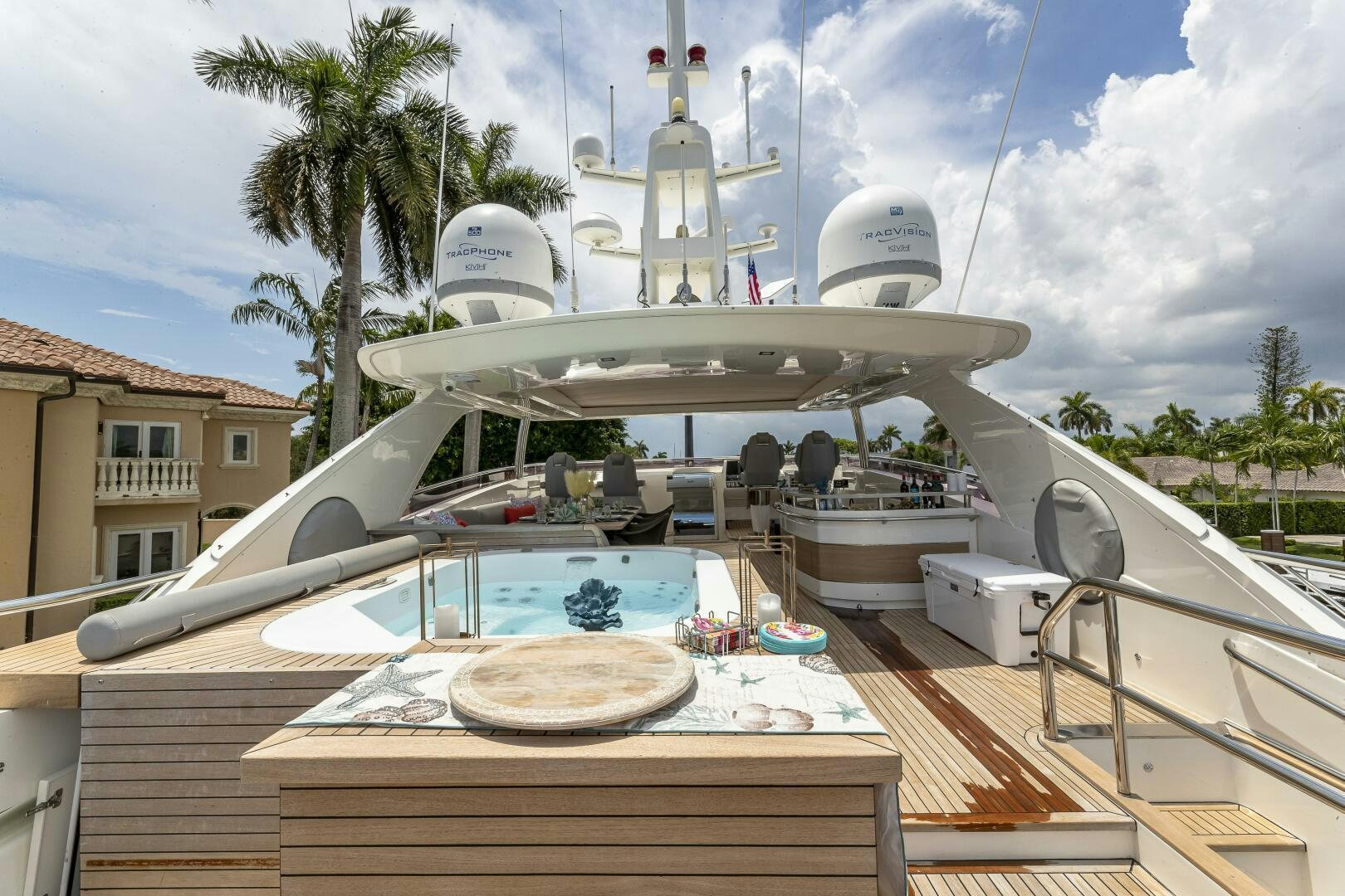 a boat on a deck aboard BEACHFRONT II Yacht for Sale