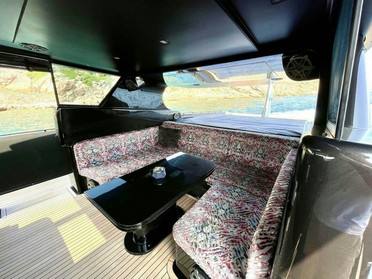 inside of a car aboard FOREVER 32 Yacht for Sale