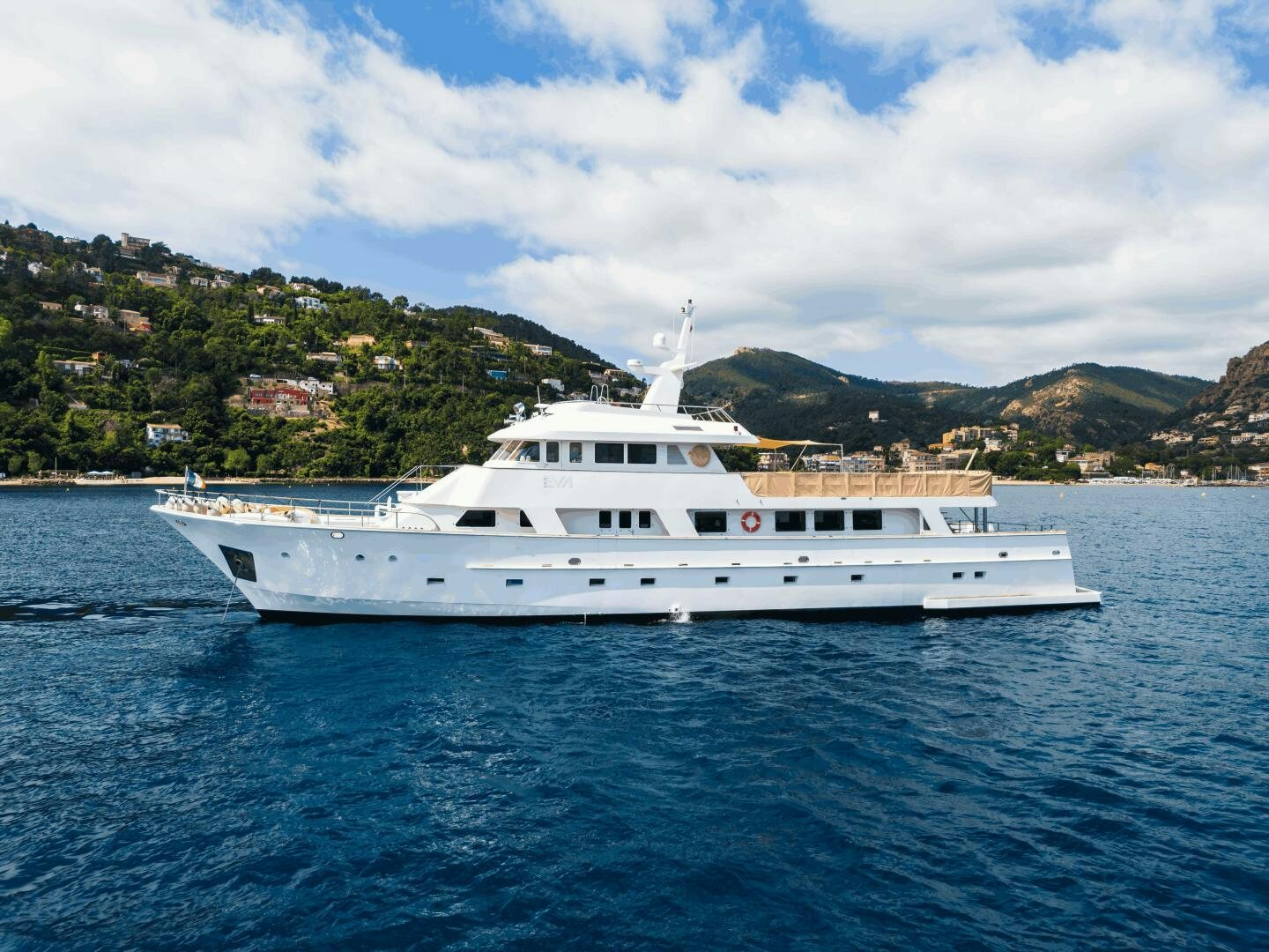 a boat in the water aboard EVA Yacht for Sale