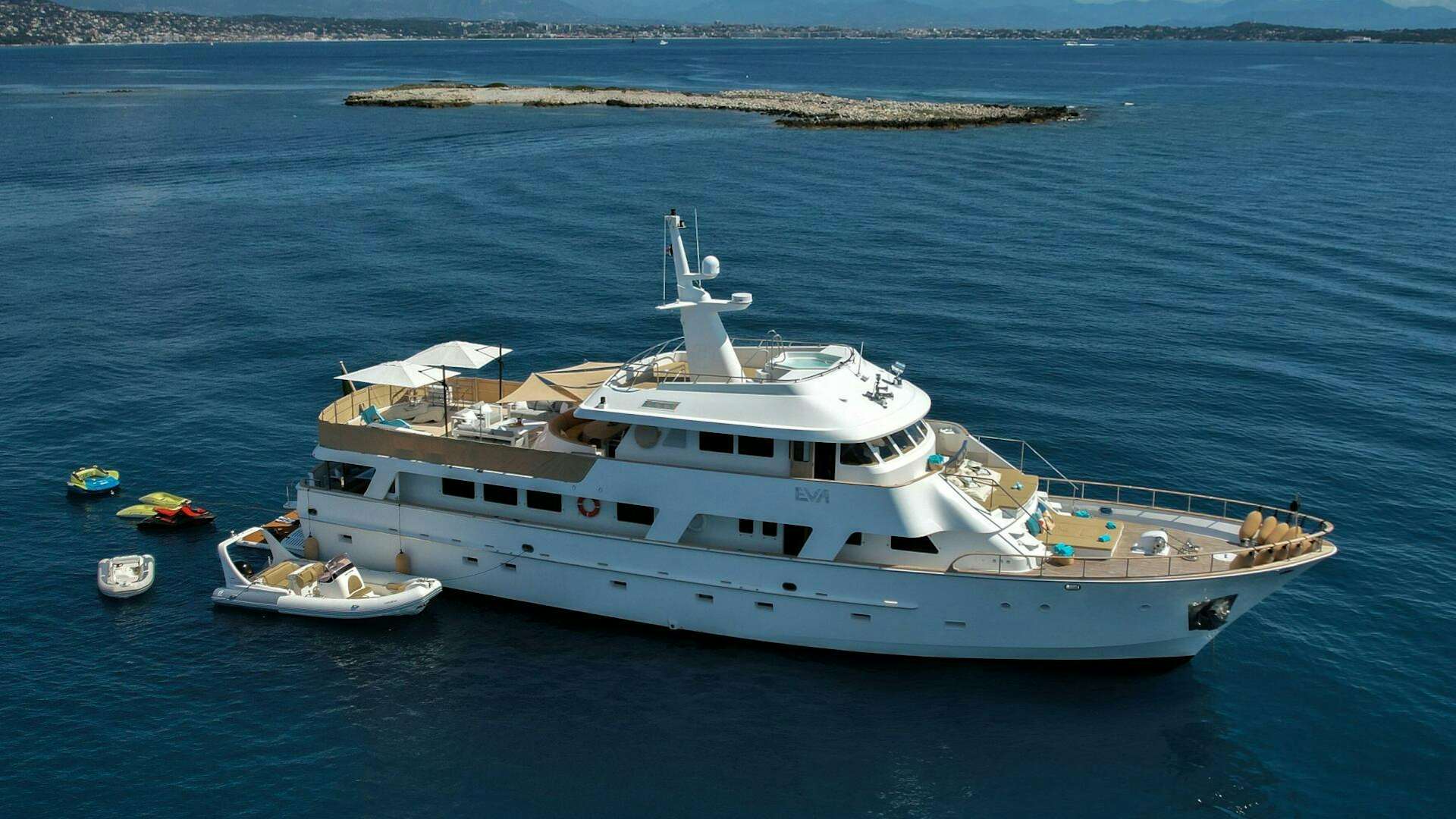 a boat in the water aboard EVA Yacht for Sale