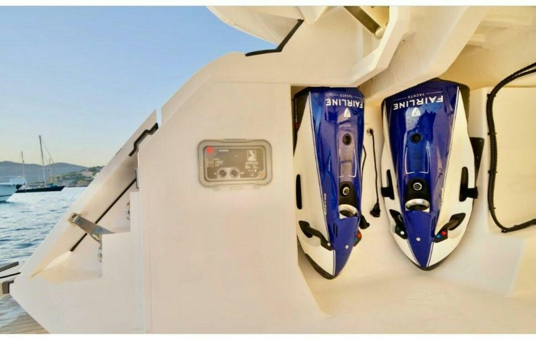 a surfboard on a boat aboard NOROADER Yacht for Sale