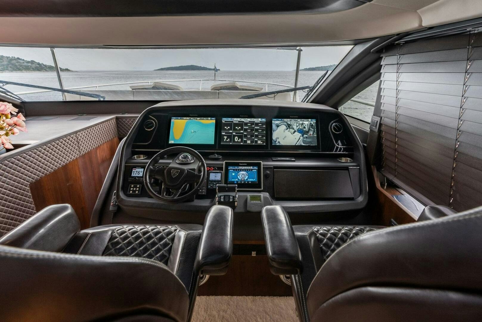inside of a car aboard NOROADER Yacht for Sale