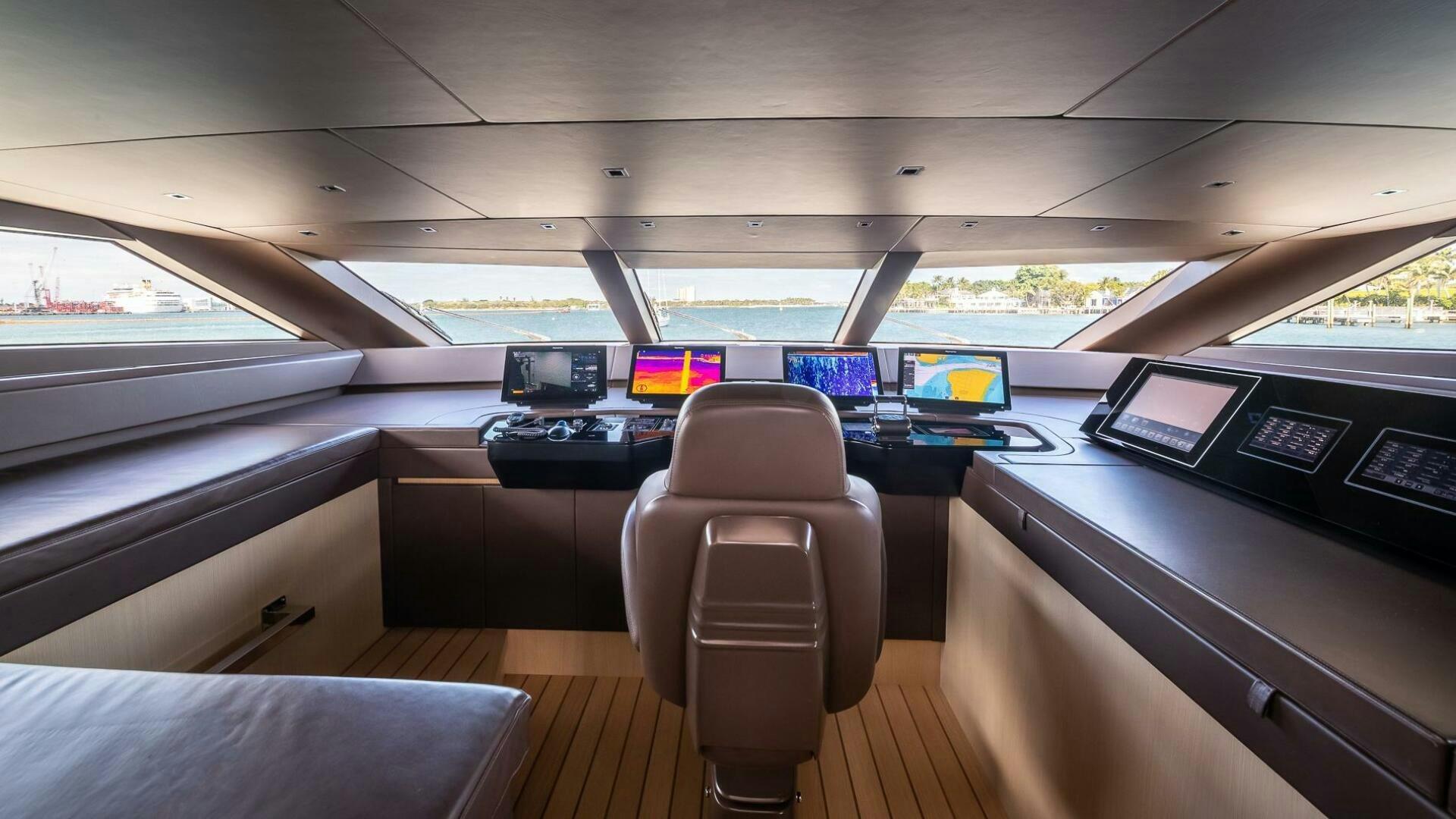 inside of a car aboard WOMBAT Yacht for Sale