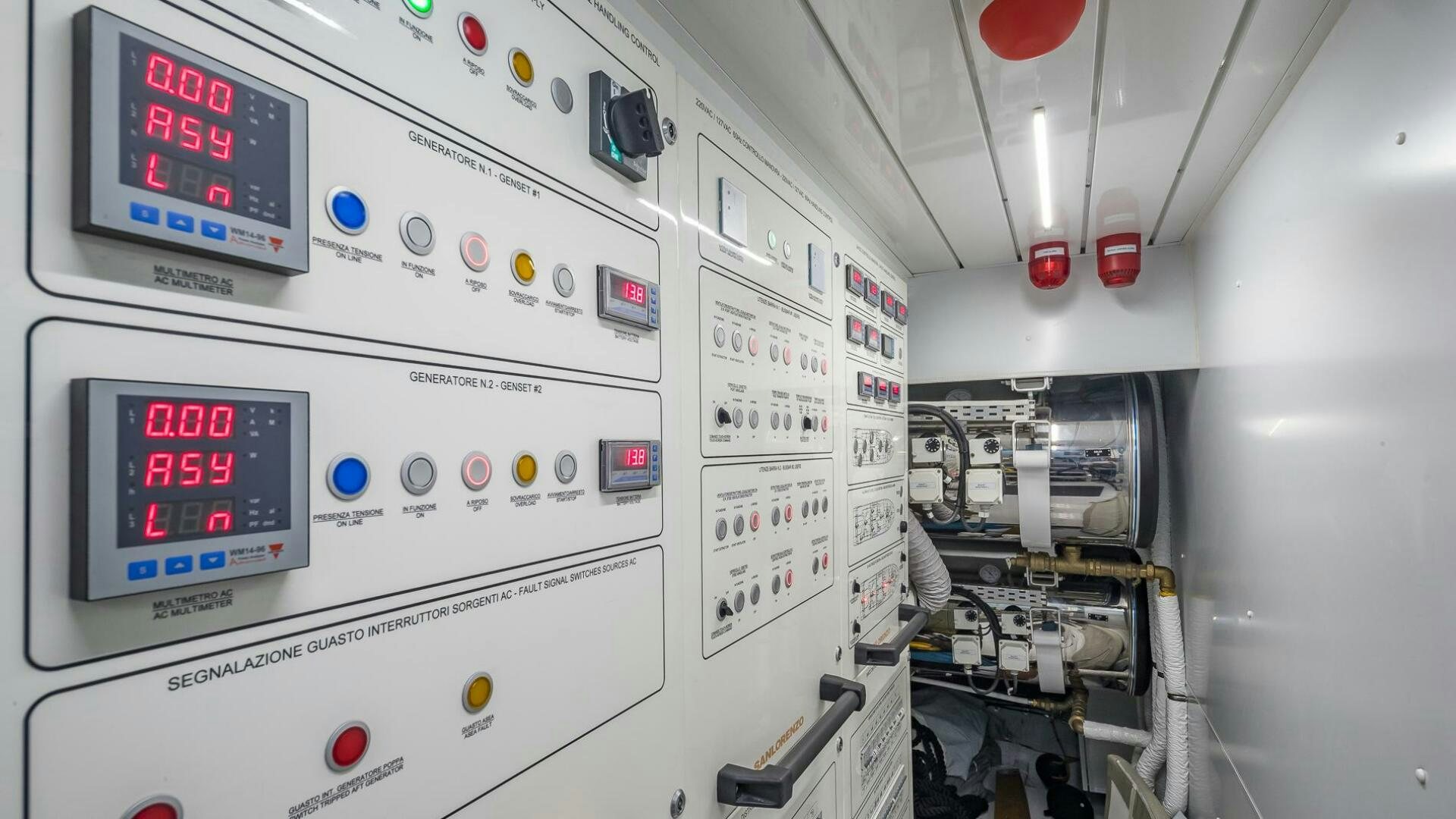 a control panel of a plane aboard WOMBAT Yacht for Sale