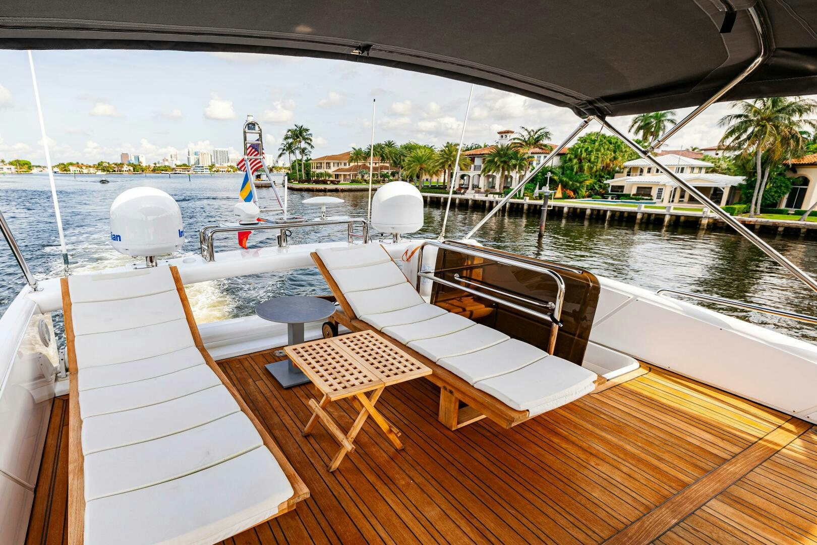 a boat on a deck aboard VELOCE II Yacht for Sale