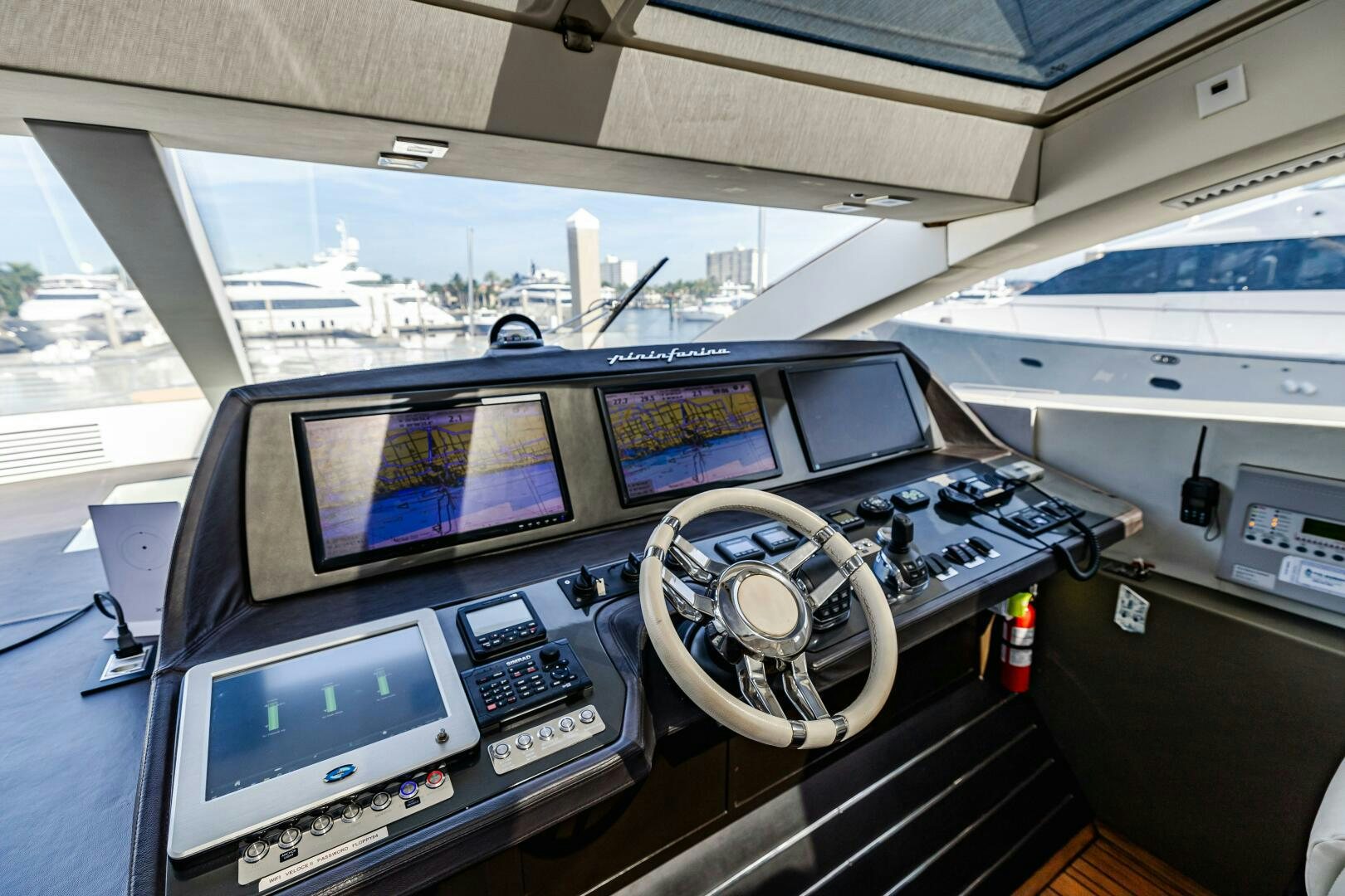 inside of a cockpit aboard VELOCE II Yacht for Sale