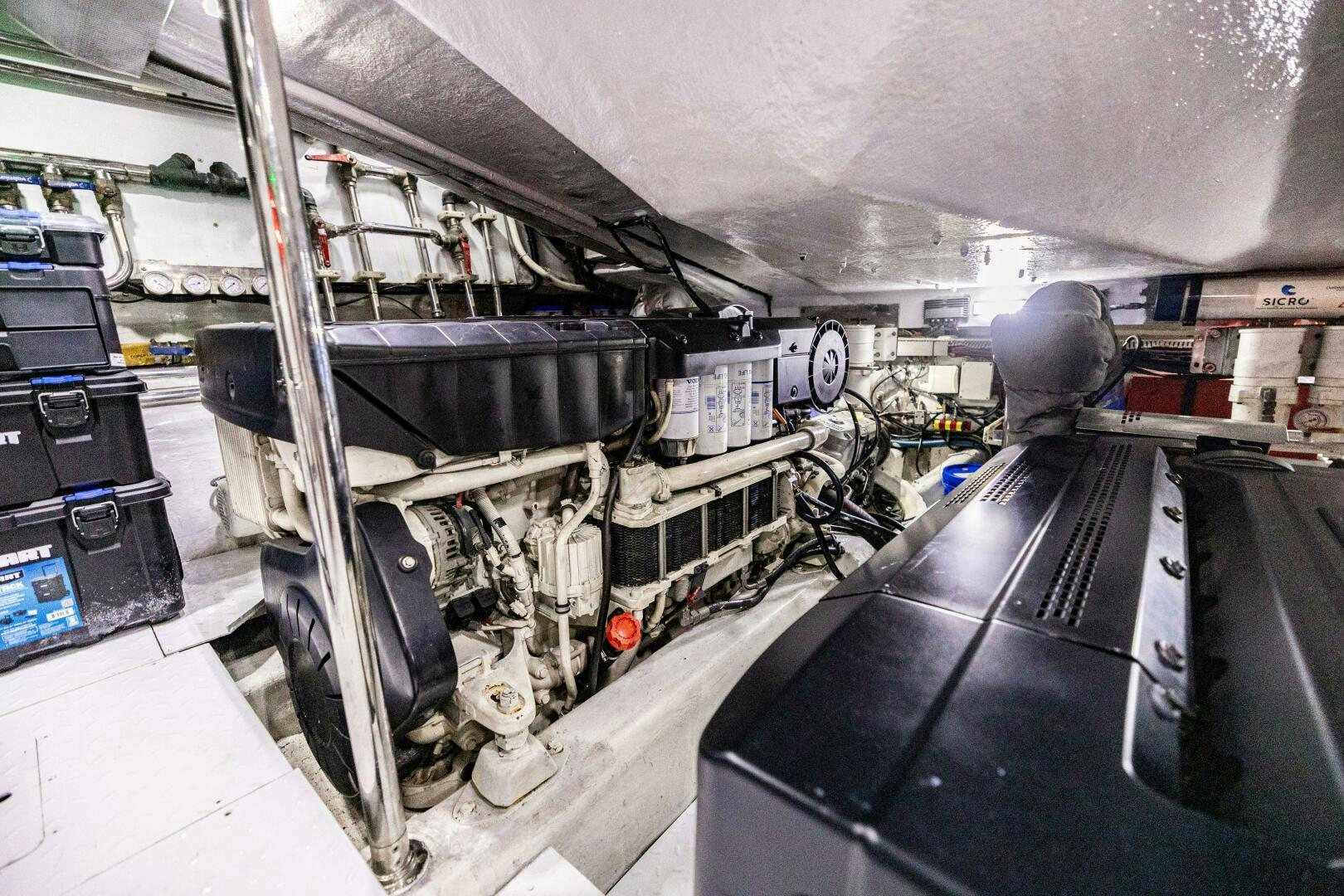 a large machine with many wires aboard VELOCE II Yacht for Sale