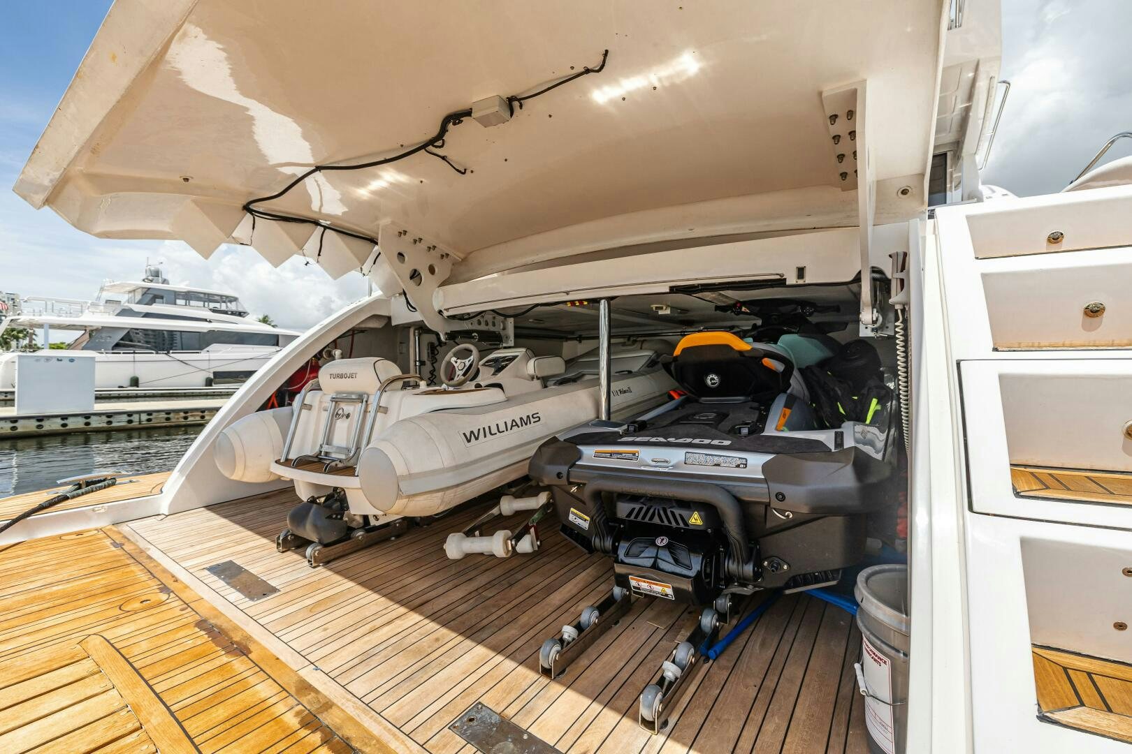 a helicopter on a deck aboard VELOCE II Yacht for Sale