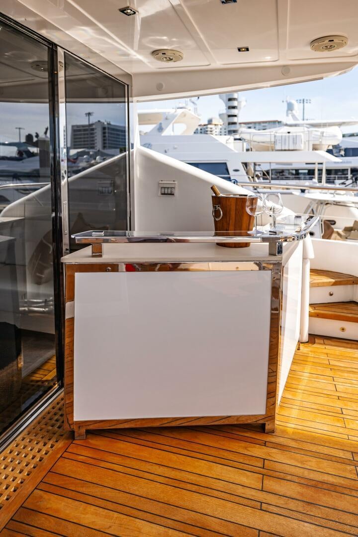 a glass door with a glass window aboard VELOCE II Yacht for Sale