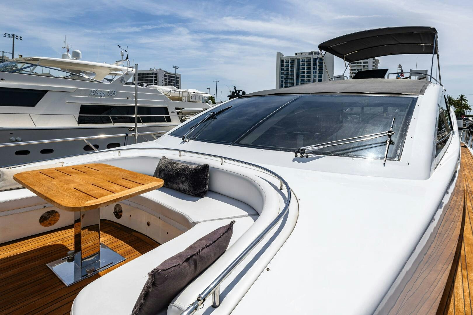 a boat with a cat on the front aboard VELOCE II Yacht for Sale
